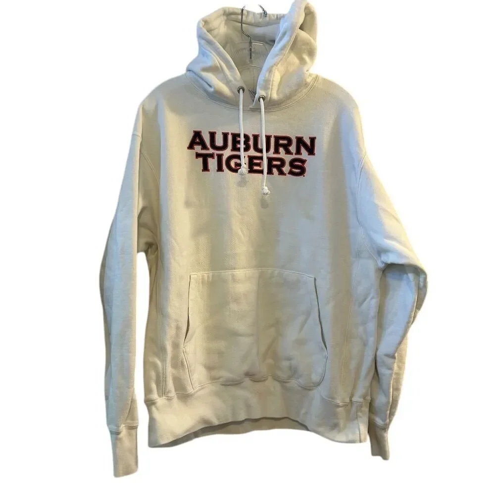 Champion Auburn‎ Tigers Men's Hoodie White Pullover Size L Sports Theme